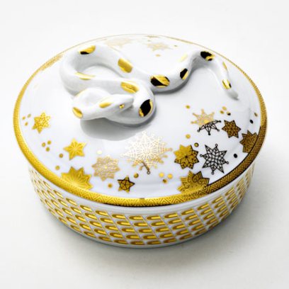 Туалетная коробочка Золотая змейка Круглая Змея