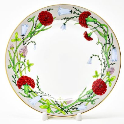 Тарелка плоская «Сад Алисы серый»