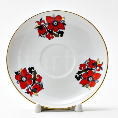 Блюдце чайное «Красные петушки»