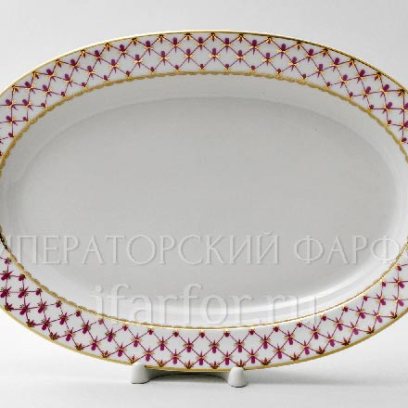 Блюдо овальное «Сетка-блюз 1»