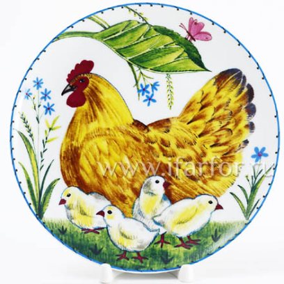 Тарелка декоративная «Курочка с цыплятами»