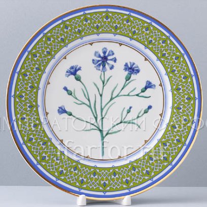 Тарелка декоративная «Цветы и ягоды России. Небесно-голубой василек»