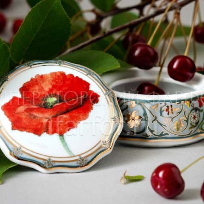 Шкатулка малая «Цветы и ягоды России. Мак восточный»