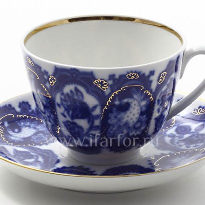 Чашка с блюдцем чайный «Ожерелье» 1/2