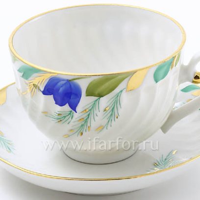 Чашка с блюдцем «Цветы и ягоды. Колокольчик» 1/2