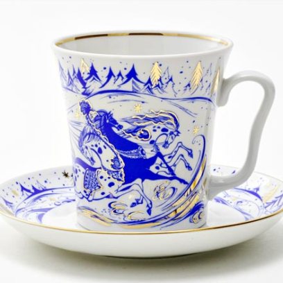 Бокал с блюдцем «Тройка» 1/2