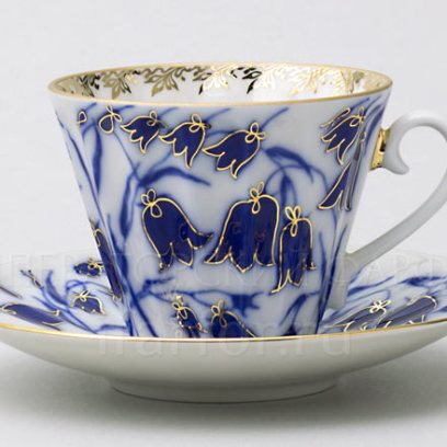 Чашка с блюдцем чайная «Колокольчики» 1/2