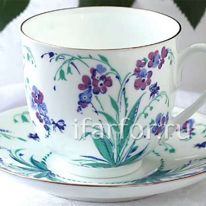 Чашка с блюдцем «Незабудки» 1/2