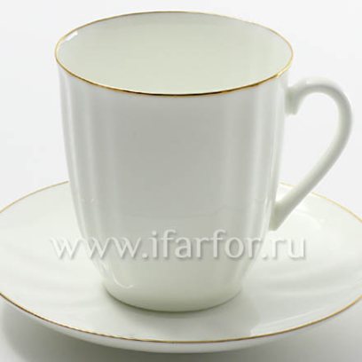 Чашка с блюдцем «Золотая лента» 1/2