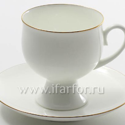 Чашка с блюдцем кофейная «Золотая лента» 1/2