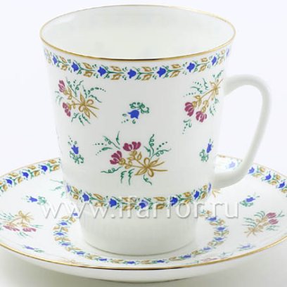 Чашка с блюдцем «Голубые колокольчики» 1/2