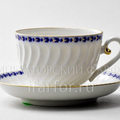 Чашка с блюдцем чайный «Кобальтовый фриз» 1/2