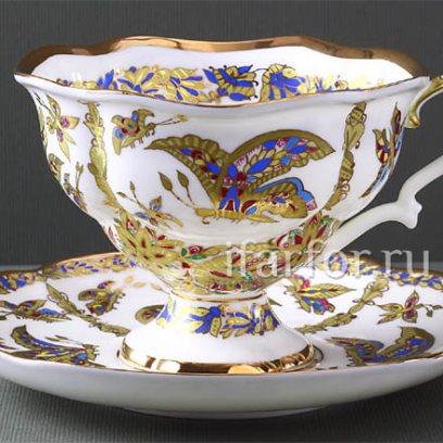 Чашка с блюдцем чайная Фантастические бабочки 1/2 Наташа