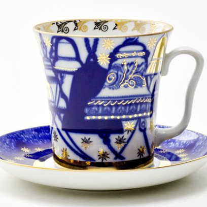 Бокал с блюдцем «Колокола» 1/2