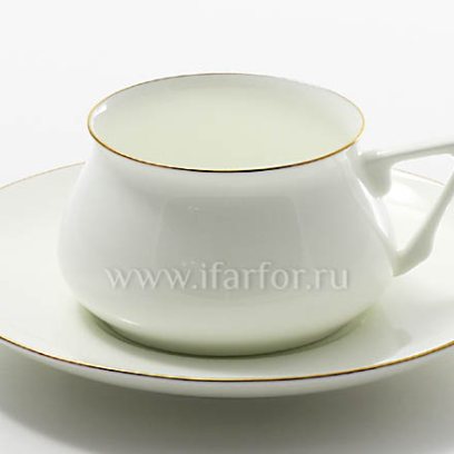 Чашка с блюдцем кофейная «Золотая лента» 1/2