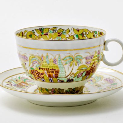 Чашка с блюдцем чайный «Пейзажный фриз» 1/2