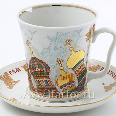 Бокал с блюдцем Храм Спас-на-Крови 1/2 Ленинградский