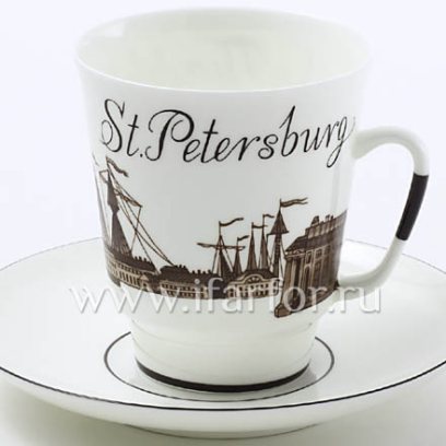 Чашка с блюдцем «До свидания Петербург 4» 1/2