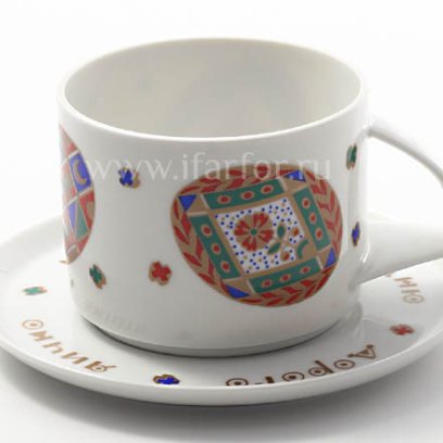 Чашка с блюдцем чайный «Крашенки» 1/2