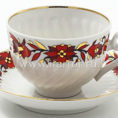 Чашка с блюдцем чайный «Яркий» 1/2