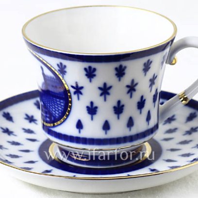 Чашка с блюдцем чайная Верхне-Лебяжий мостик 1/2 Банкетная