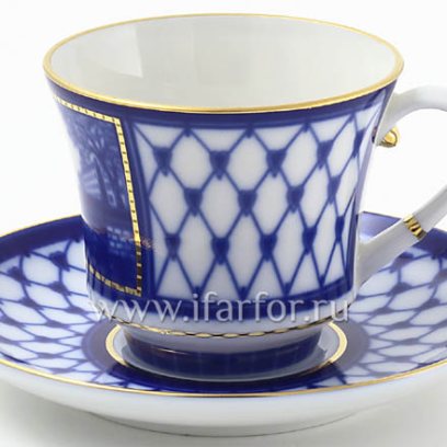 Чашка с блюдцем чайная «Поцелуев мост» 1/2