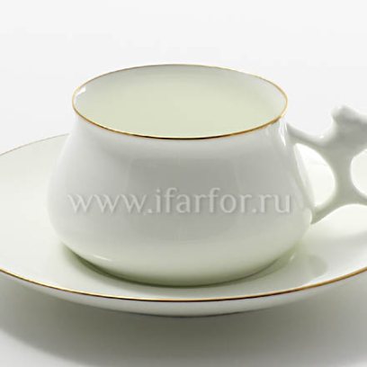 Чашка с блюдцем кофейная «Золотая лента» 1/2