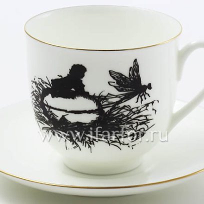 Чашка с блюдцем «Силуэты. Стрекоза» 1/2