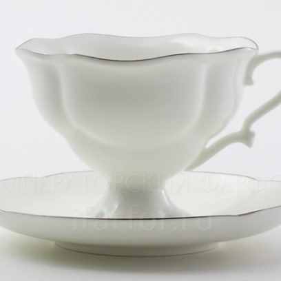 Чашка с блюдцем чайный «Платиновая лента» 1/2