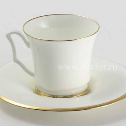 Чашка с блюдцем кофейная Золотая лента 1/2 Юлия