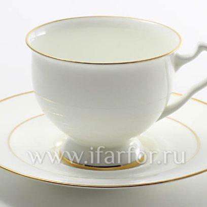 Чашка с блюдцем чайная «Золотая лента» 1/2