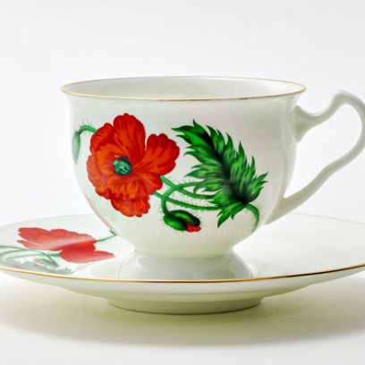 Чашка с блюдцем чайная «Кардинал» 1/2