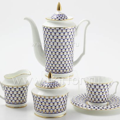 Сервиз кофейный Кобальтовая сетка 6/15 Юлия