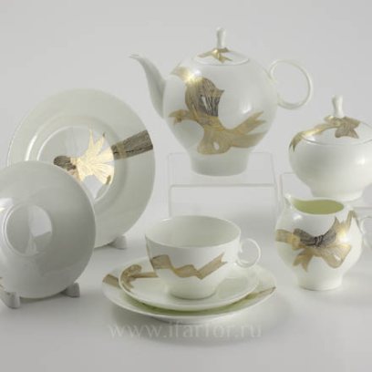 Сервиз чайный «Платиновые бантики» 6/21