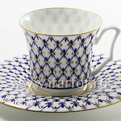 Чашка с блюдцем «Кобальтовая сетка» 1/2