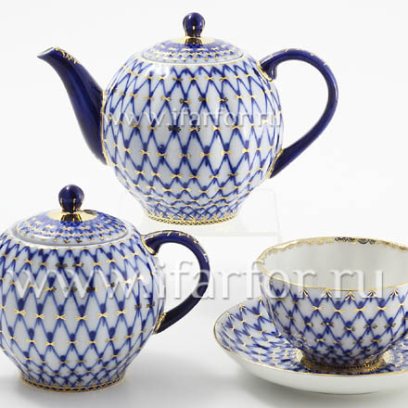 Сервиз чайный «Кобальтовая сетка» 6/14