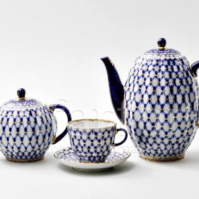 Сервиз кофейный Кобальтовая сетка 6/14 Тюльпан