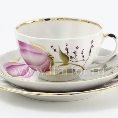 Комплект трехпредметный Розовые тюльпаны 1/3 Тюльпан