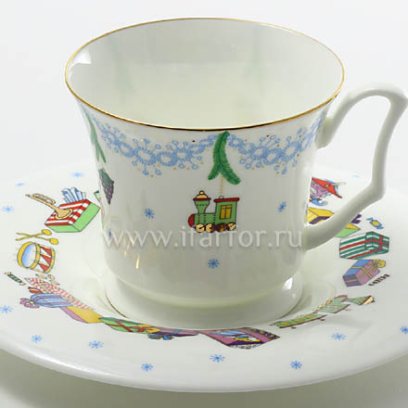 Чашка с блюдцем кофейная «Елка» 1/2