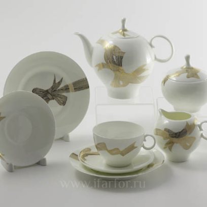 Сервиз чайный «Платиновые бантики» 6/20