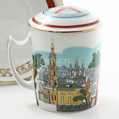 Бокал с блюдцем и крышкой «Улица Варварка»