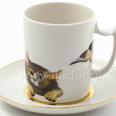 Бокал с блюдцем «Послушай» 1/3