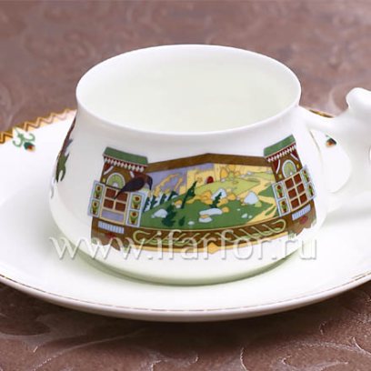 Чашка с блюдцем «Сказочный пейзаж» 1/2