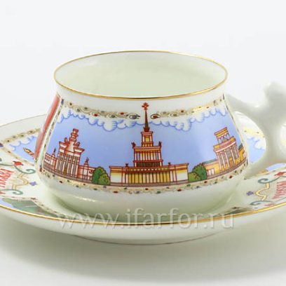 Чашка с блюдцем «Павильоны ВДНХ» 1/2