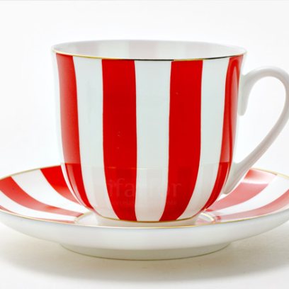 Чашка с блюдцем второй сорт «Да и нет (красный)» 1/2