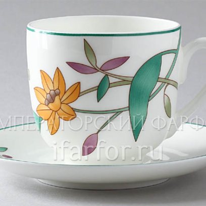 Чашка с блюдцем «Флорентийские цветы. Гвоздика и нарцисс» 1/2