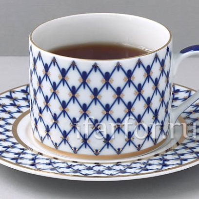 Чашка с блюдцем чайная «Кобальтовая сетка» 1/2