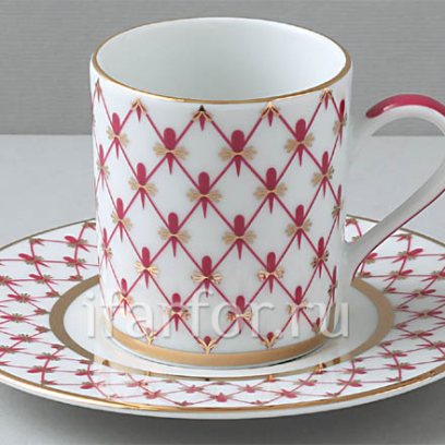 Чашка с блюдцем кофейная «Сетка-Блюз» 1/2
