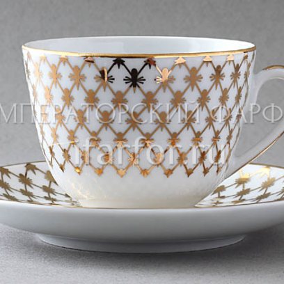 Чашка с блюдцем чайный «Сетка-Джаз» 1/2
