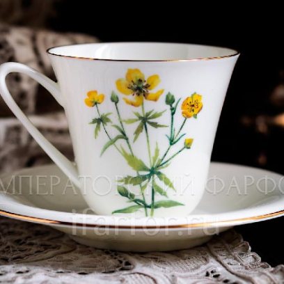 Чашка с блюдцем чайная «Цветы и ягоды. Лютик» 1/2